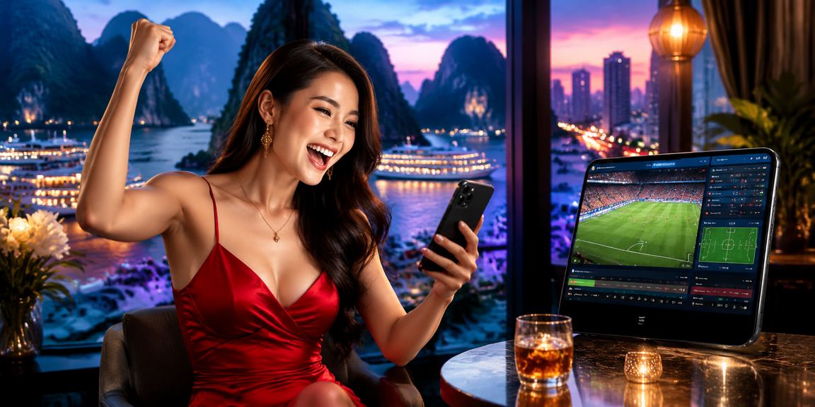 Cô gái Sài Gòn chơi casino trực tuyến trên điện thoại di động